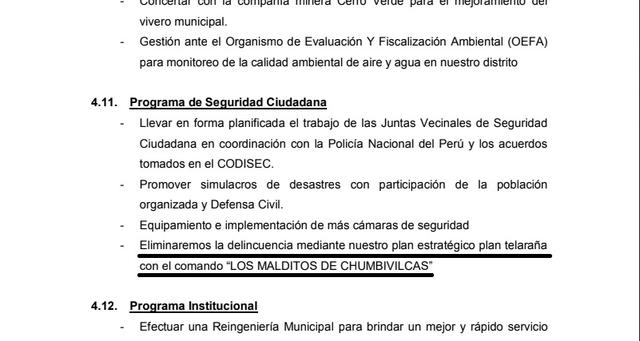 Arequipa: banda criminal es incluida en plan de gobierno de candidata distrital