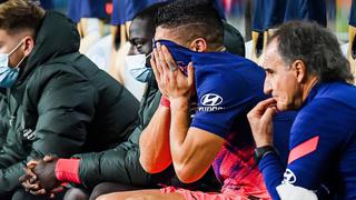 Luis Suárez desolado: el delantero uruguayo se lesionó en el partido de Atlético de Madrid vs. Porto