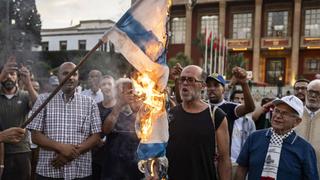 Manifestación en Marruecos contra la normalización de relaciones con Israel