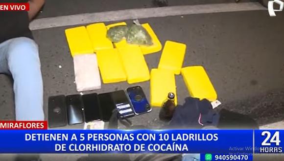 Incautan 10 kilos de droga en dos vehículos en Miraflores. (Foto: 24 Horas)