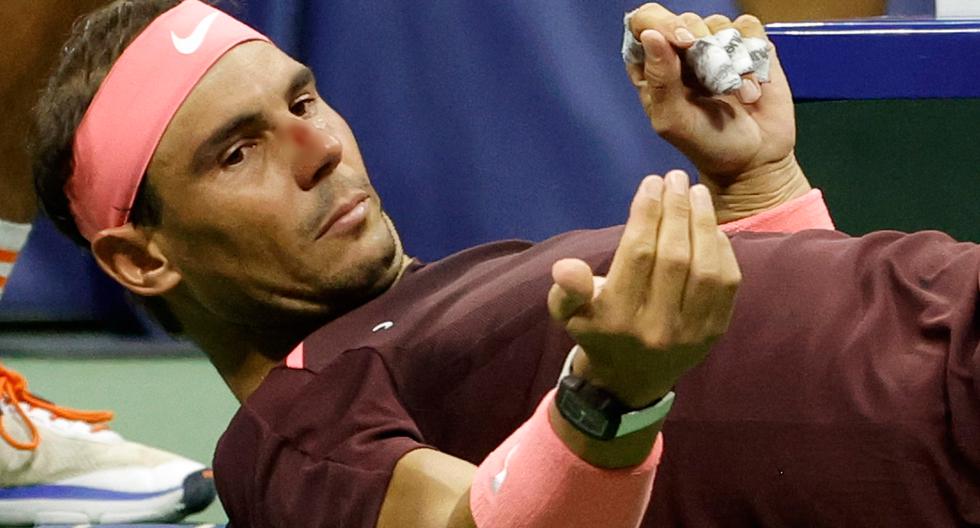 El duro golpe que Rafael Nadal sufrió en el US Open 2022. Foto: EFE