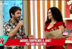 Janet Barboza recibe sorpresa de Miguel Bayona por San Valentín 