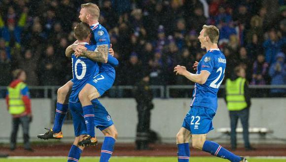 Islandia celebra su clasificación al Mundial. (Foto: AFP)