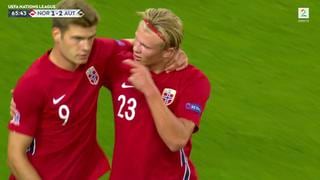 Erling Haaland convirtió su primer gol oficial con la selección de Noruega | VIDEO