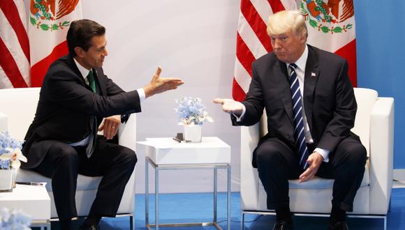 Enrique Peña Nieto y Donald Trump se reunieron en la cumbre del G20 en Hamburgo. (Foto: AP)