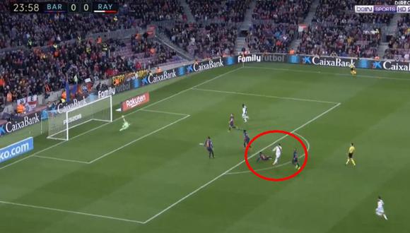 Barcelona vs. Rayo Vallecano: Raúl de Tomás silenció el Camp Nou con este golazo. (Foto: captura)