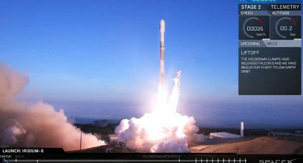 El cohete es el quinto envío al espacio de satélites de la compañía de voz y datos Iridium. (Foto: SpaceX)