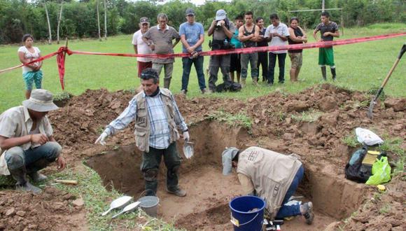 Los restos fueron exhumados en centros poblados de Huánuco. (Foto: Andina)