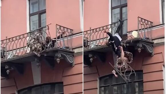Pareja cae de un balcón durante una discusión. (Foto: Outer Haven / YouTube)