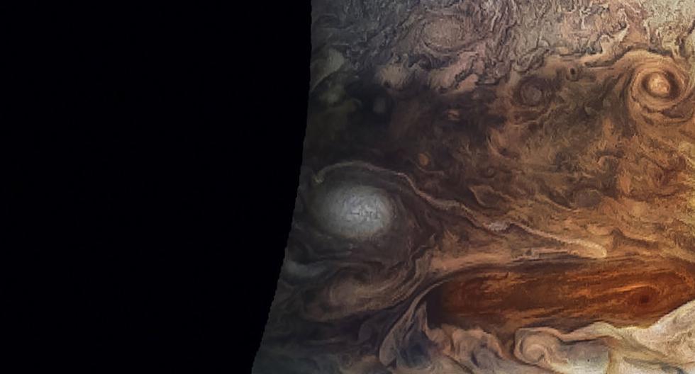 Un ojo de Júpiter en esta imagen. (Foto: NASA/JPL-Caltech/SwRI/MSSS/Jason Major)