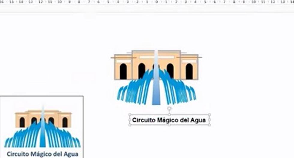 Aprende a reproducir el logo del Circuito Mágico del Agua en Power Point. (Foto: Captura)