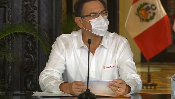 Presidente Martín Vizcarra dio una nueva conferencia de prensa en el marco del duodécimo día de estado de emergencia por coronavirus (Foto: Presidencia).