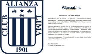 Alianza Lima se solidarizó con Melgar por ataques a su sede