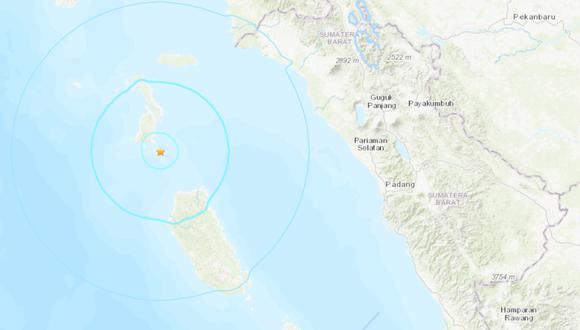 El sismo se dio en la isla Sumatra, Indonesia. (Foto: USGS).