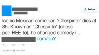Twitter: alerta por virus asociado a la muerte de Chespirito
