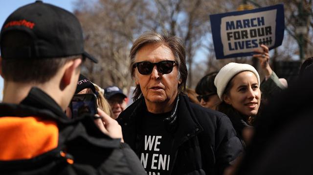Paul McCartney en la "Marcha por nuestras vidas" realizada en Nueva York. (Fotos: Agencias)