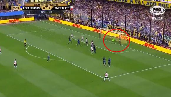 Boca vs. River EN VIVO: 'Pity' Martínez casi pone el 1-0 pero salvó Rossi. (Foto: captura)