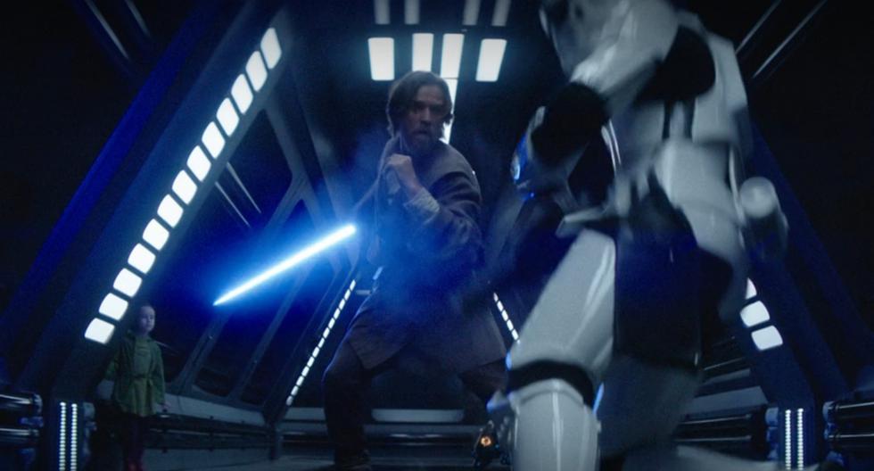 "Star Wars". Obi Wan (Ewan McGregor) en pleno rescate de Leia en el cuarto episodio de su serie por Disney+.