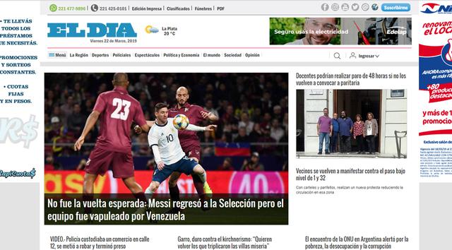 Las portadas en Argentina, lamentaron que Lionel messi no haya tenido el regreso soñado. (El Día de La Plata)