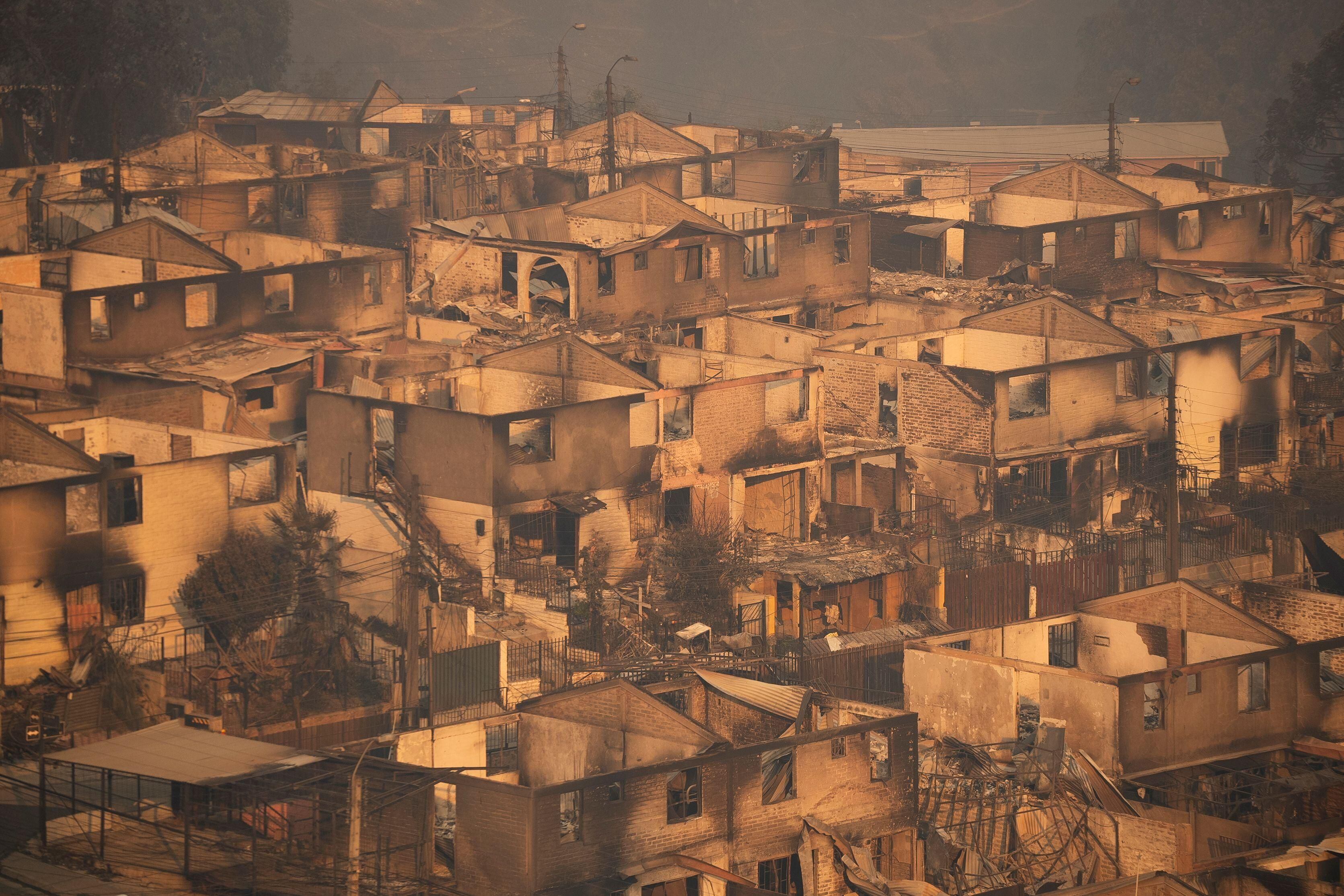 El Olivar, in Viña del Mar, was one of the areas affected by the fires.  (EPA-EFE).