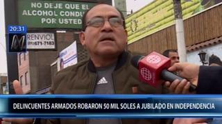 Lima: delincuentes roban a jubilado los S/ 50 mil de su fondo de pensión