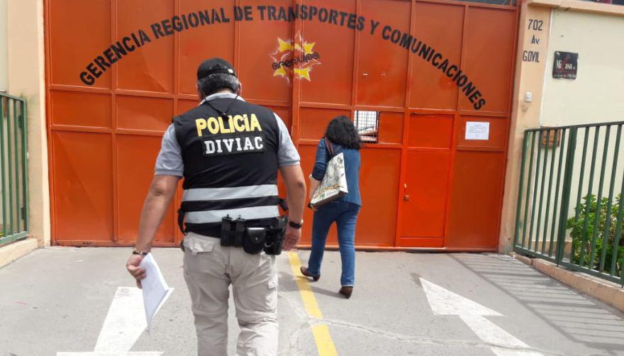 Arequipa: fiscalía incautó documentos de Gerencia Regional de Transportes
