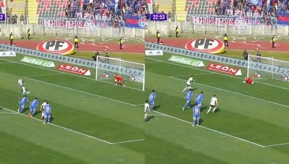 Gol de Lucero para el 1-0 del U. de Chile vs. Colo Colo en el Campeonato Nacional. (Foto: TNT Sports)