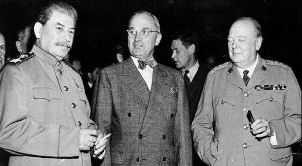 Soviet leader Joseph Stalin, US President Harry Truman, and British Prime Minister Winston Churchill, in 1945 in Berlin.  (Photo: AP)