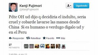 Kenji Fujimori advierte a Humala: "Sería cobarde lavarse las manos desde China"