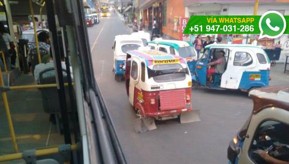Metropolitano: mototaxis colocan paradero en vía de alimentador