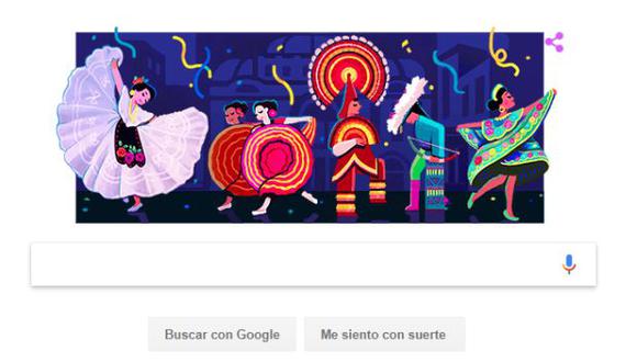 La bailarina Amalia Hernández es la protagonista del Doodle de Google. (Foto: Google)