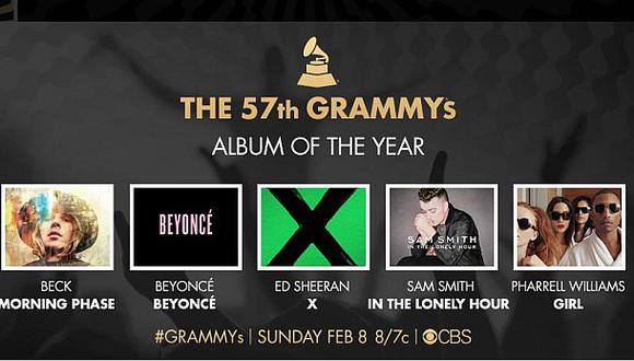 Beyoncé y Ed Sheeran nominados al álbum del año en los Grammy