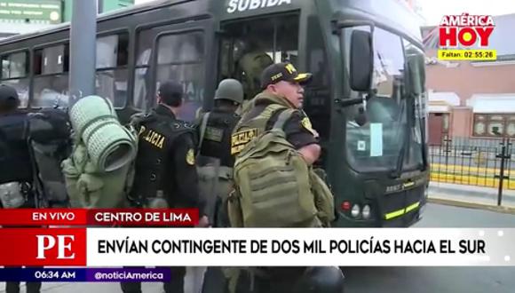 Desplazan 2 mil policías hacia Ica y Puno. (Foto: América Noticias)