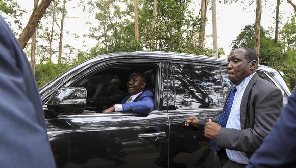 William Ruto arriba al Bomas de Kenia, donde Wafula Chebukati lo anunció como ganador de las elecciones presidenciales. (Foto: EFE/EPA/Daniel Irungu)