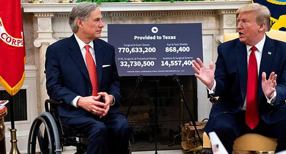 El presidente de EE.UU., Donald J. Trump (d) y el gobernador de Texas, Greg Abbott en Washington. (Foto: Efe)