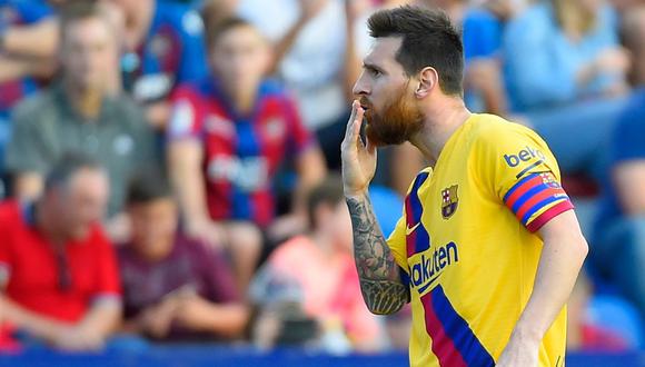Lionel Messi con la camiseta alterna del Barcelona. (Foto: AFP)