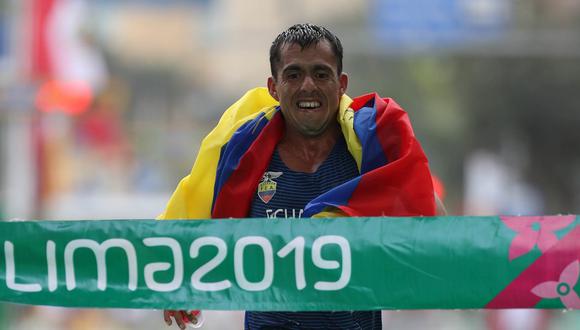 Juegos Panamericanos Lima 2019: El ecuatoriano Claudio Villanueva ganó el oro en la marcha de 50 kilómetros. (Foto: AP)