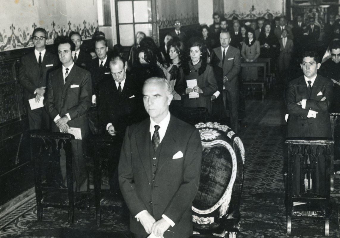 Angel Sanz Briz during a mass celebrated on July 18, 1965 in the San Agustín Church, in Lima, for the National Holiday of Spain.  (Photo: GEC Historical Archive)