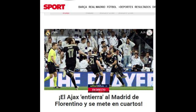 Las portadas de los medios en el mundo sobre la eliminación de Real Madrid. (Sport)