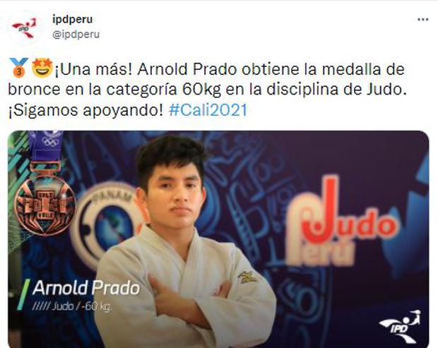 Arnold Prado won the bronze medal in the Junior Pan American Games.