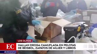 Los Olivos: hallan droga camuflada en pelotas de béisbol zapatos y libros