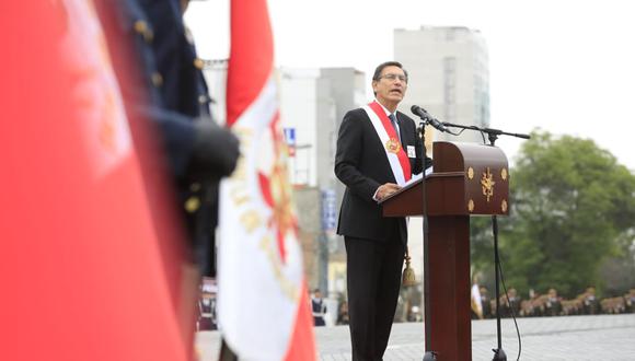 El presidente Martín Vizcarra declaró por el Día de las Fuerzas Armadas. (Foto: Difusión)