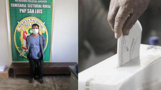 Áncash: agentes de la Policía Nacional intervienen a sujeto por presunta suplantación en elecciones