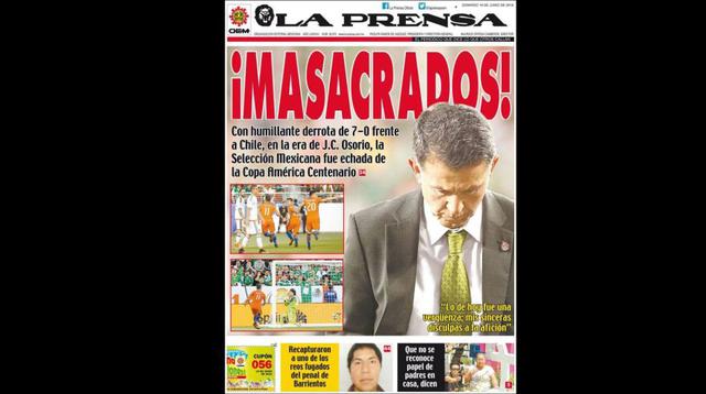 México 0-7 Chile: fuertes e impactantes portadas tras derrota - 2
