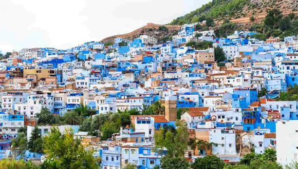 Vista  de la ciudad azul de Chefchaouen ubicada en Marruecos, África. (Foto: shutterstock)