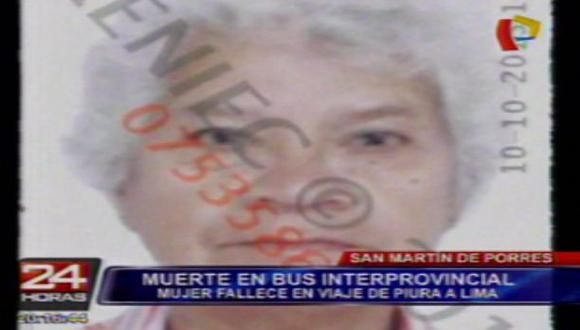 Anciana falleció en bus interprovincial cuando viajaba a Lima