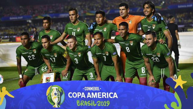 El primer once de Bolivia en la Copa América. (Foto: AFP)