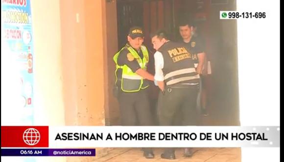 Asesinan a hombre dentro de un hostal en SMP. (Foto: América Noticias)