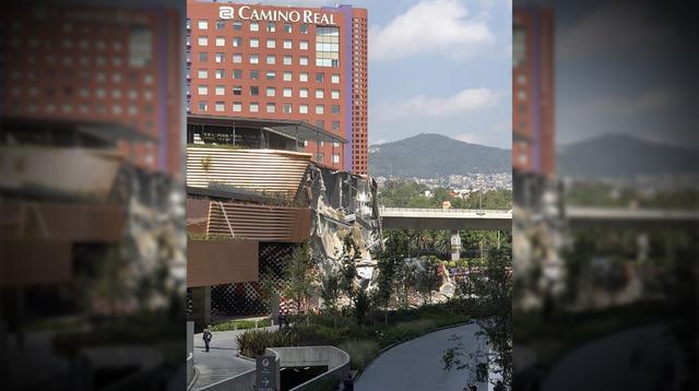 El centro comercial Artz Pedregal de México tras el derrumbe. Las imágenes captadas por usuarios se volvieron virales. (Captura: Facebook)