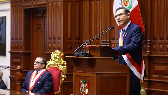 28 de julio del 2019. El presidente Martín Vizcarra brindó su mensaje a la Nación desde el Congreso de la República. (Foto: Congreso)